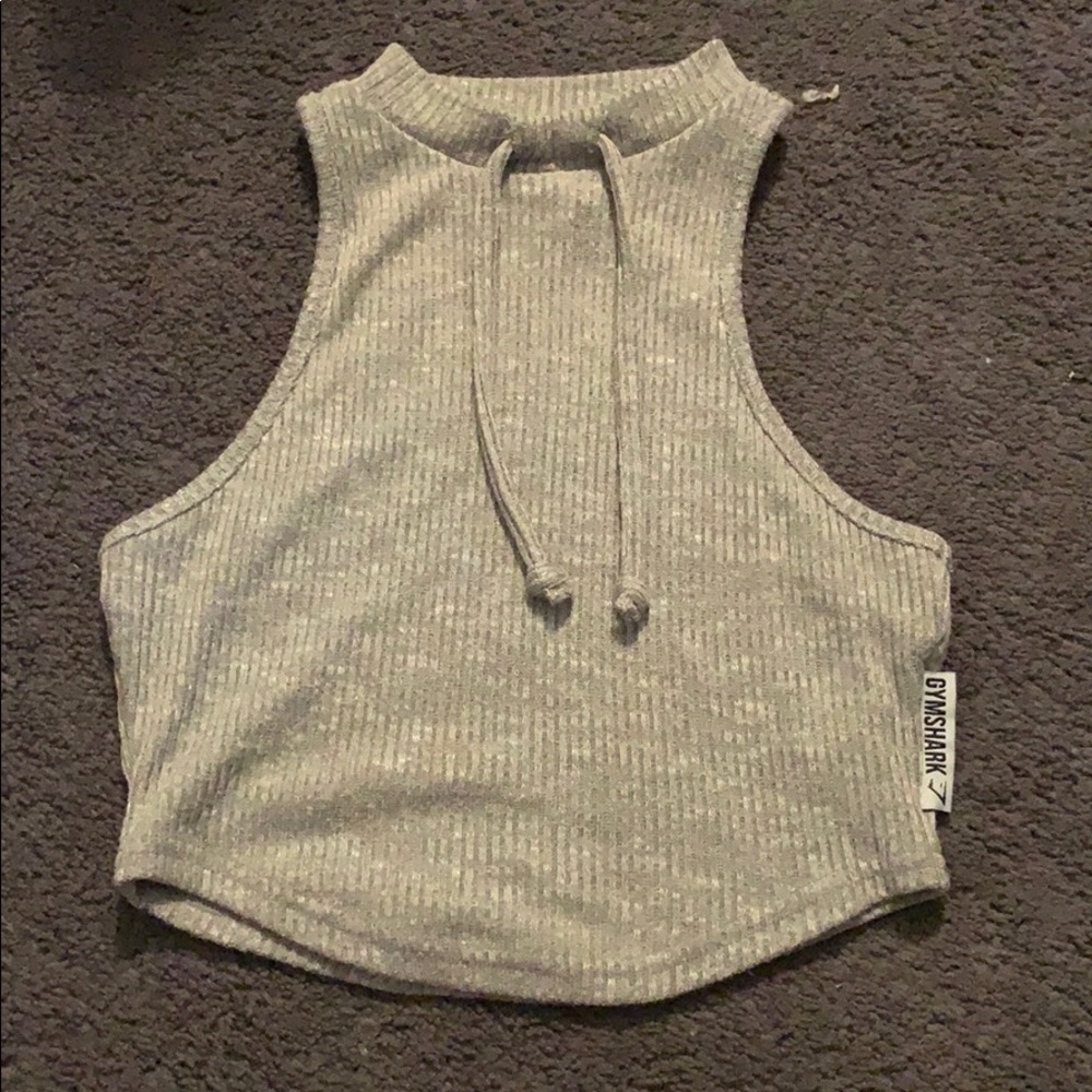 Gymshark slounge crop top in light gray